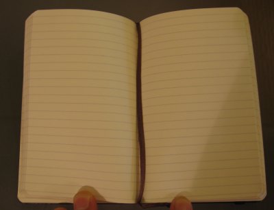 blank page book. The pages: The paper is